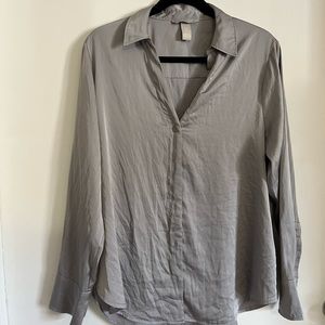 Silver satin shirt H&M